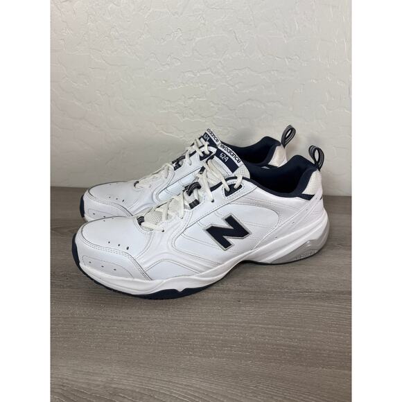 Mens New Balance 624 V2 White Navy Blue Athletic Running Shoes MX624WN2 Size 15 - Picture 1 of 8